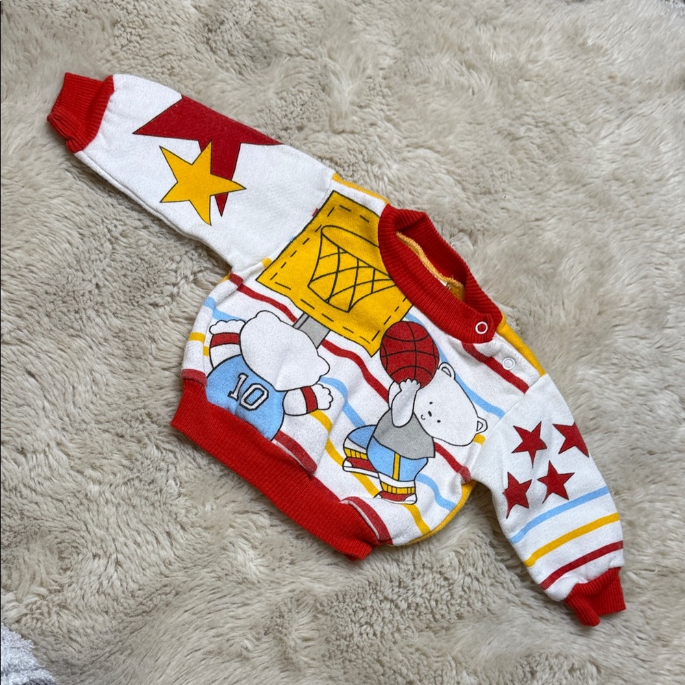 0/3m VTG 80s Colorful Bear Graphic Sweater